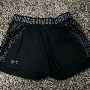 Under Armour Kid’s Black and Gray Athletic Shorts